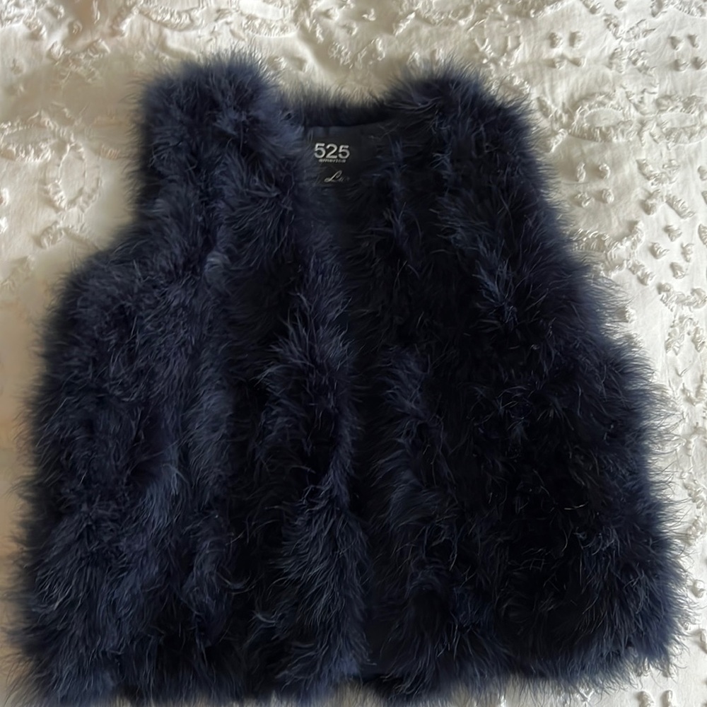 Navy Feather Vest